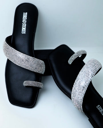 Bling Flats: Open Cut (Black)