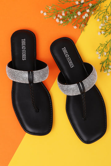 Bling T-Strap : Black