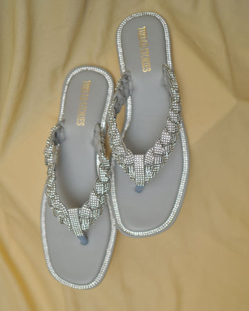 Flats: Braided Shimmer (Grey)