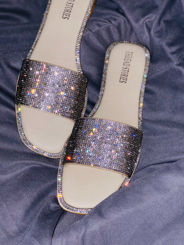 Flats: Shimmer Off-White