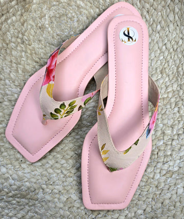 Floral Slip Ons: Powder Pink