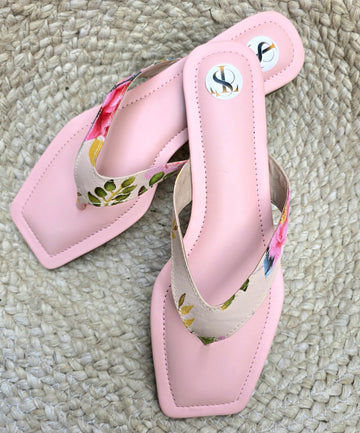 Floral Slip Ons: Powder Pink
