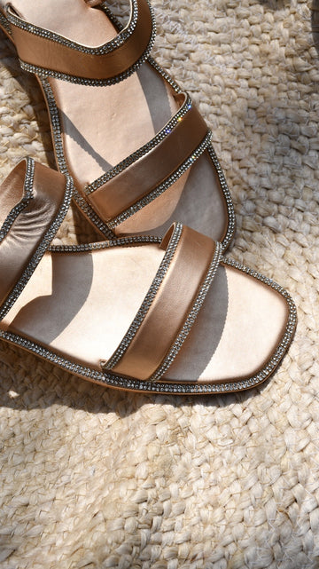 Bling Slip Ons: Metallic Rose Gold