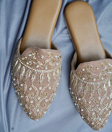 Pearl Blush Mules