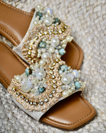 Scarlet Pearl Flats (Blue)