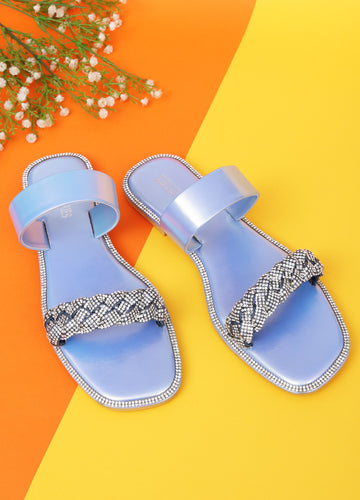 Holographic Bling Flats : Blue