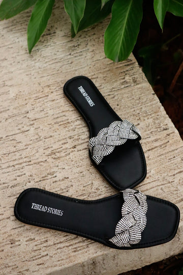 Bling Flats: Criss Cross (Black)