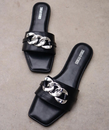 Basics: Black Chained Flats