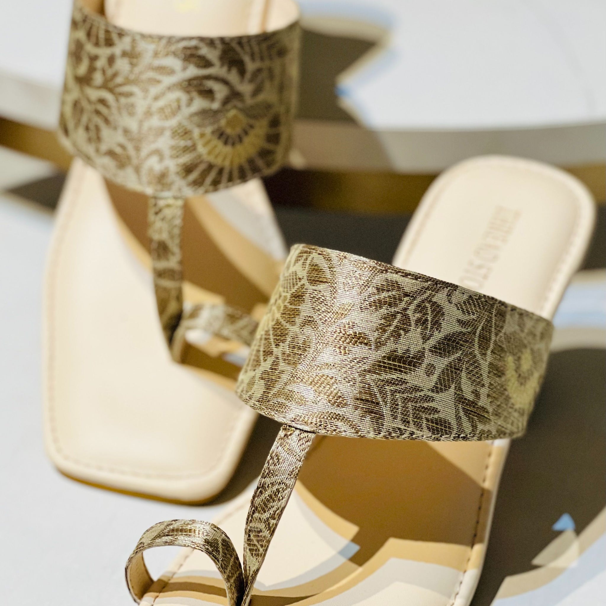 Limited Edition: Off White Brocade Block Heels