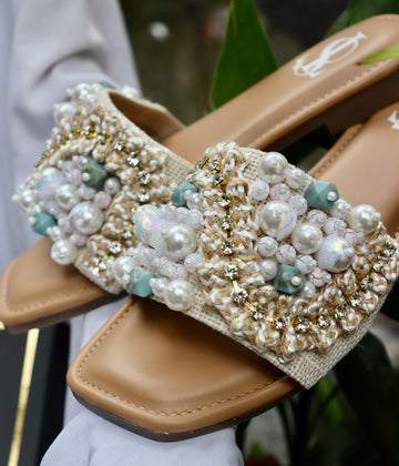 Scarlet Pearl Flats (Blue)