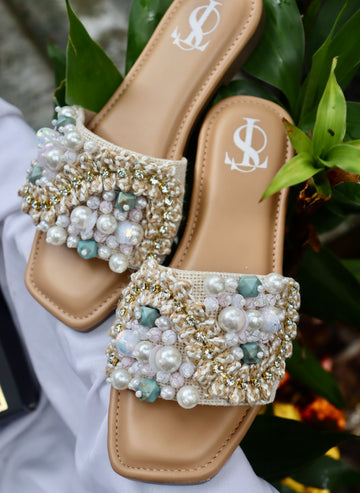 Scarlet Pearl Flats (Blue)