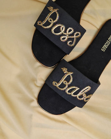 Boss Babe (Black) Flats