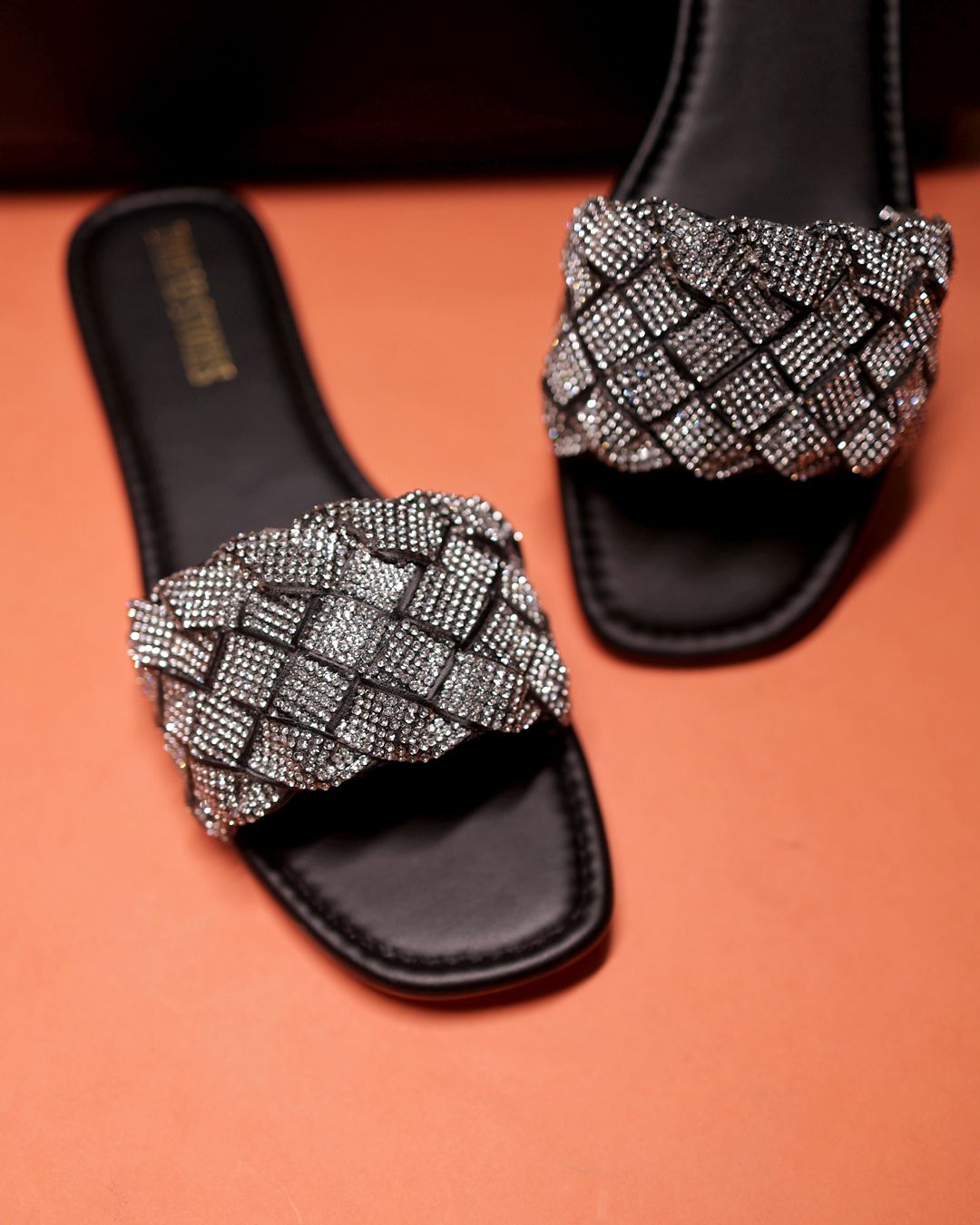 LAVRA Women's Glitter Rhinestone Slide Sparkle Bling Sandals - Walmart.com