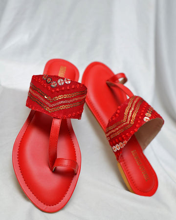 Limited Edition: Musk (Red) Kolhapuris