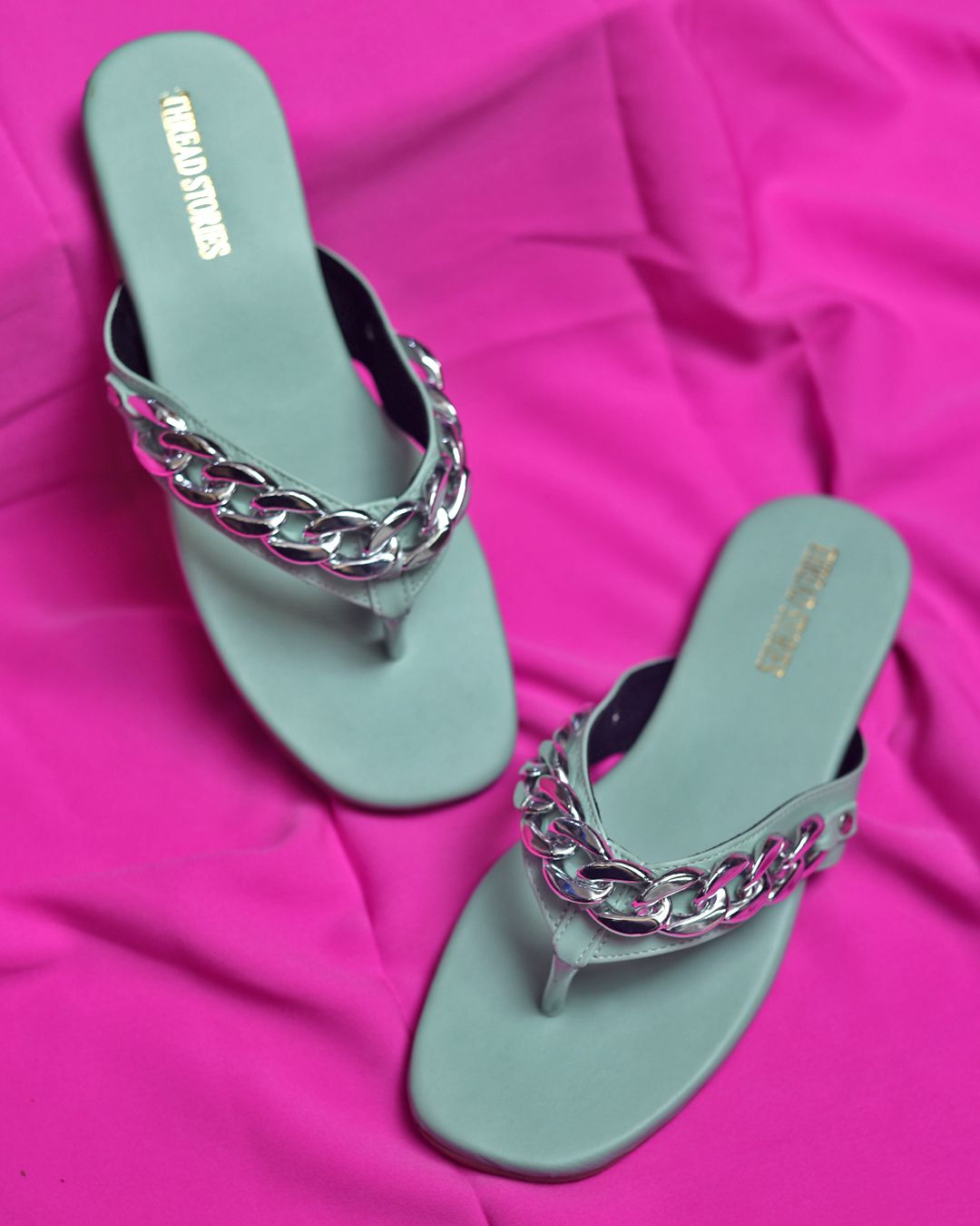 Thick Chain Slip On (Mint) Flats