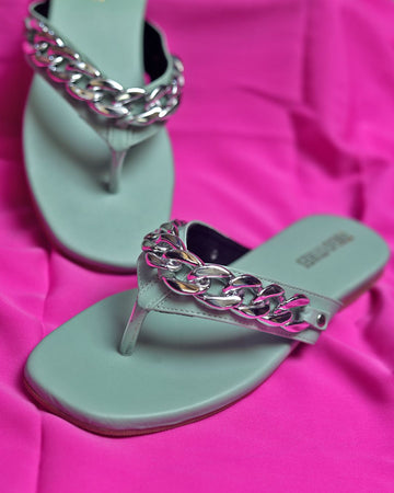 Thick Chain Slip On (Mint) Flats
