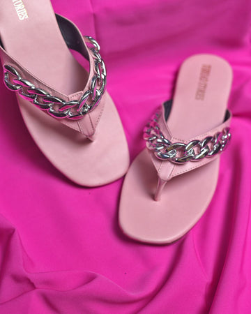 Thick Chain Slip On (Pink) Flats